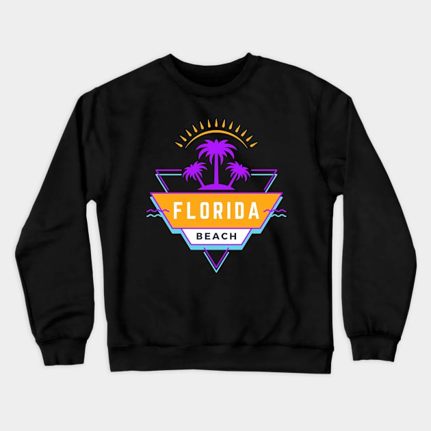 Florida beach Vibes 80's 90's Crewneck Sweatshirt by bougieFire